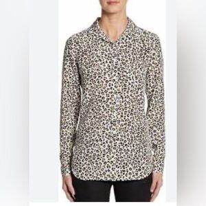 Equipment leopard print animal silk shirt blouse